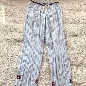 Make + Model Light Blue & White Pajama Pants